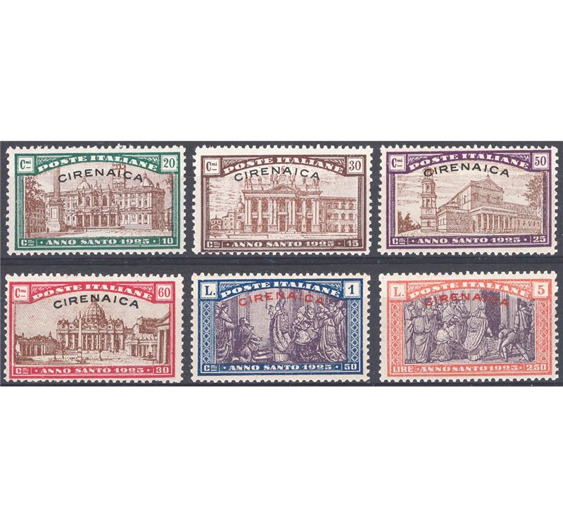 Cirenaica - 1925 - Anno Santo, serie n° 17/22. Cat. € 100 (**)