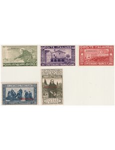 Cirenaica - 1926 - S. Francesco, serie n° 27/31. Cat. € 90 (**)