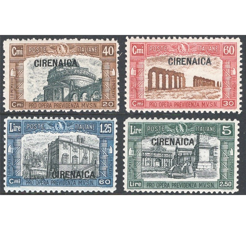 Cirenaica - 1937 - Milizia I, serie n° 38/41. Cat. € 60 (**)