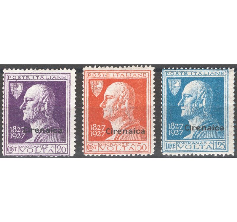 Cirenaica - 1927 - Volta, serie n° 42/44. Cat. € 60 (*)