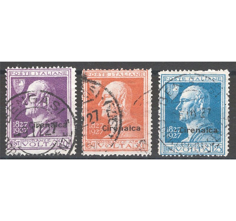 Cirenaica - 1927 - Volta, serie n° 42/44. Cat. € 180 (U)