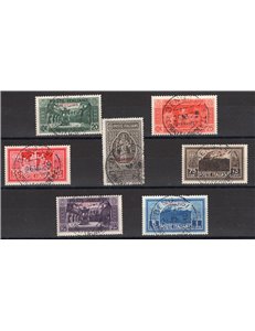 Cirenaica - 1929 - Montecassino, serie n° 53/59. Cat. € 375 (U)