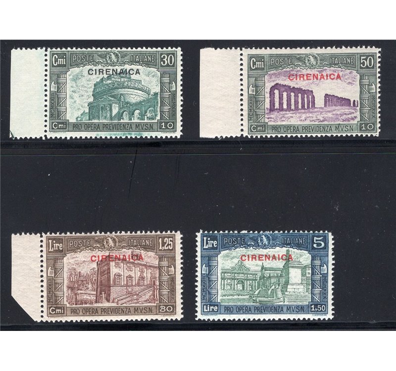 Cirenaica - 1930 - Milizia III, serie n° 68/71. Cert.: Biondi. Cat. € 1.100 (**)