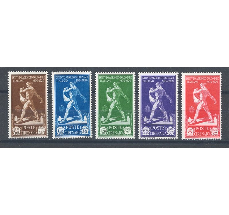 Cirenaica - 1930 - Pro Istituto Coloniale Agricolo, serie n° 72/76. Cat. € 165 (**)