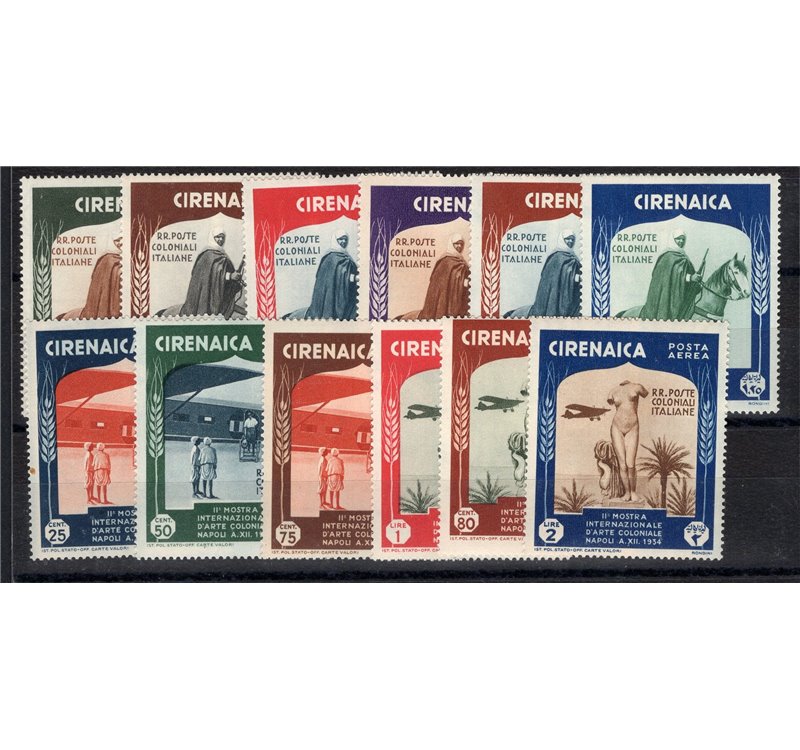 Cirenaica - 1934 - Mostra Coloniale, serie n° 93/98 + P.A. 24/29. Cat. € 330 (**)