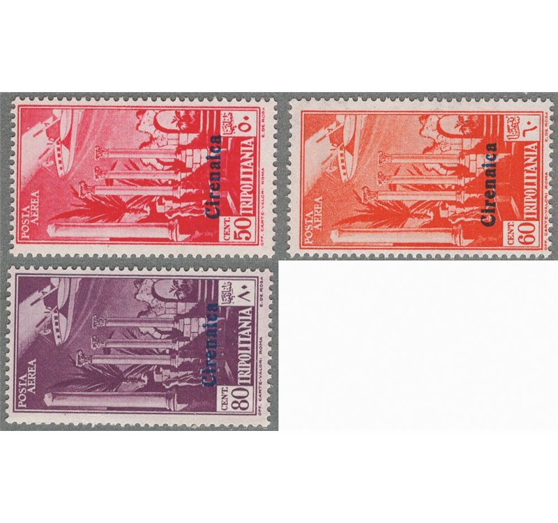 Cirenaica - 1932 - P.A. soprast., serie n° 1/3. Cat. € 50 (**)