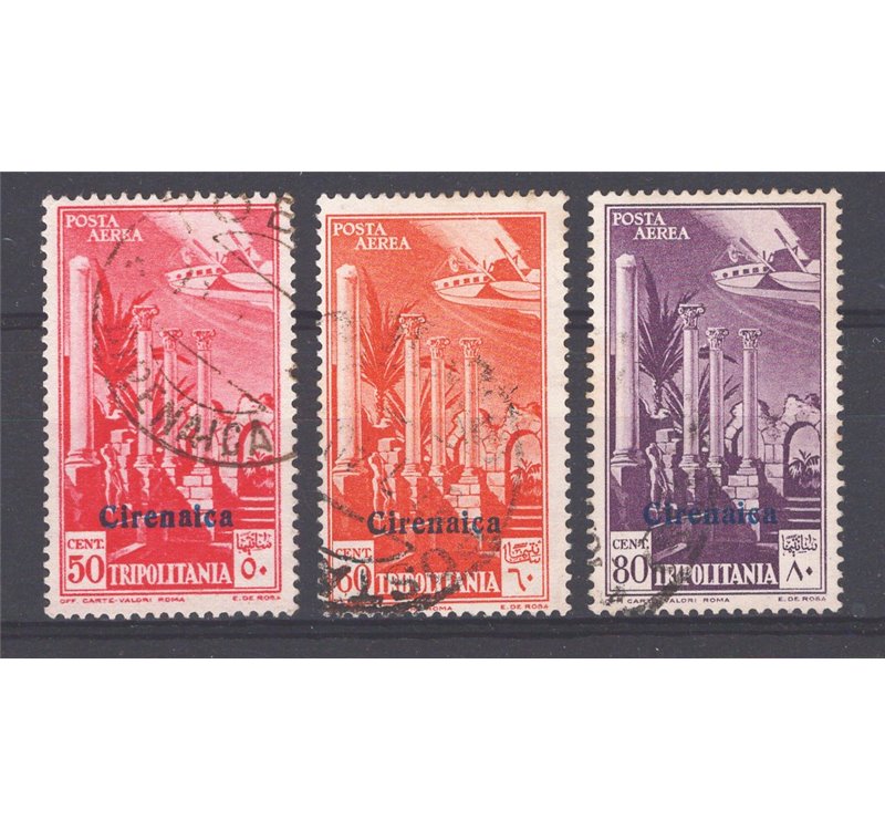 Cirenaica - 1932 - P.A. soprast., serie n° 1/3. Cat. € 50 (U)
