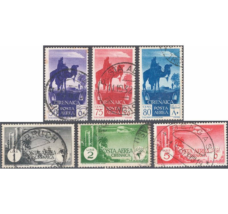 Cirenaica - 1932 - P.A. Soggetti africani, serie n° 6/11. Cat. € 120 (U)