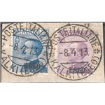 Egeo - 1912 - Michetti 25 c. azzurro e 50 c. violetto soprast. su frammenti, serie n° 1/2. Cat. € 140+ (U/Fr)
