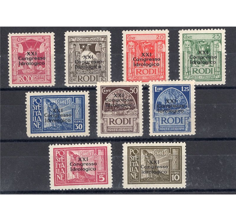 Egeo - 1930 - Pittorica con soprast. “XXI Congresso Idrologico”, serie n° 12/20. Cert.: IC. Cat. € 9.000 (**)