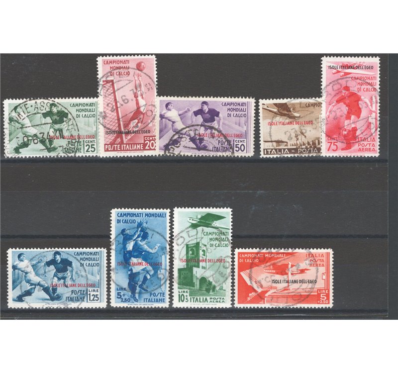 Egeo - 1934 - Calcio, serie n° 75/79 + P.A. 34/37. Cert.: IC. Cat. € 2.000 (U)