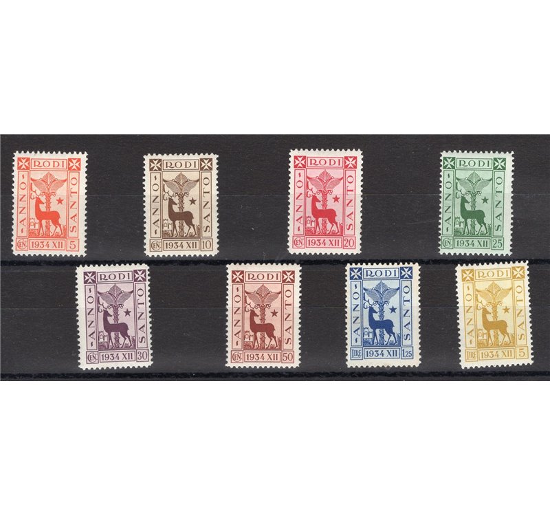 Egeo - 1935 - Anno Santo, serie n° 91/98. Cert.: IC. Cat. € 1.625 (**)