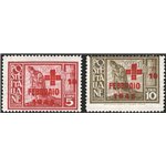 Egeo - Occup. Tedesca - 1945 - Pro Croce Rossa soprast., serie n° 132/33. Cert.: IC. Cat. € 400 (**)