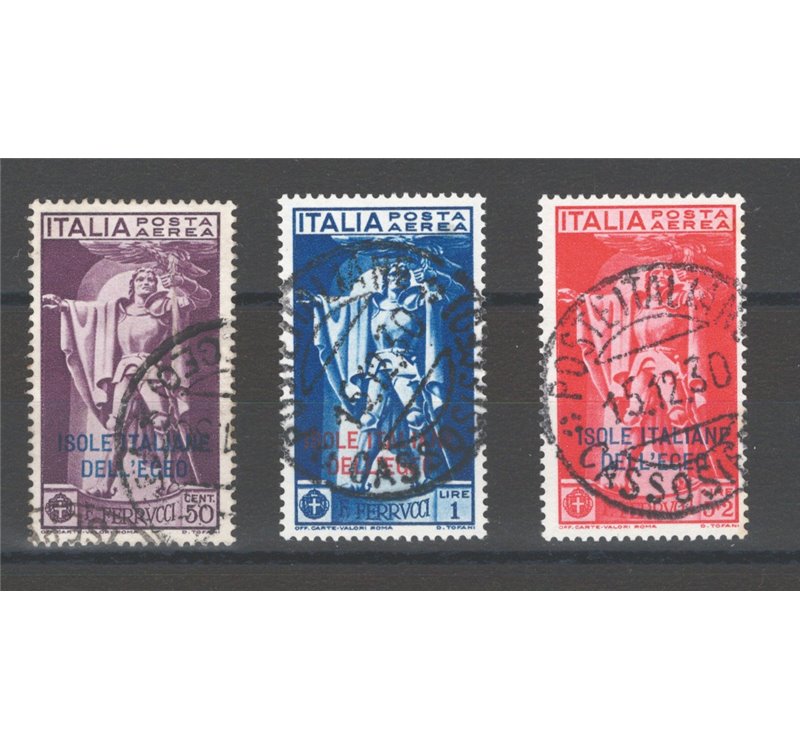 Egeo - 1932 - P.A. Ferrucci, serie n° 1/3. Cat. € 240 (U)