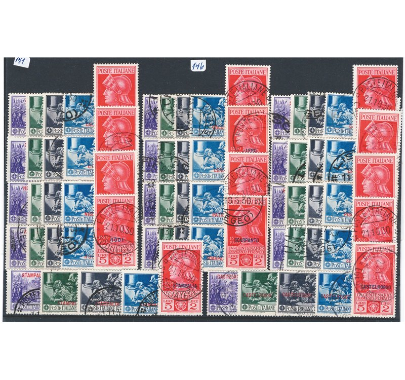 Egeo - 1930 - Ferrucci, il giro delle 13 isole + Castelrosso. Cat. € 1.805 (U)