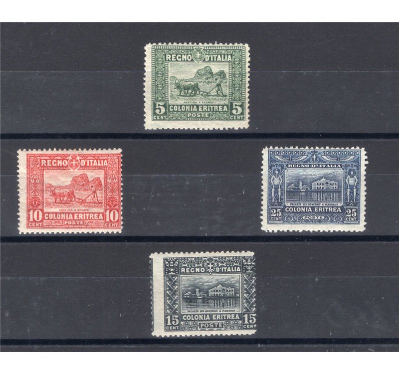 Eritrea - 1910/14 - Soggetti Africani, serie n° 34/37. Cert.: Biondi. Cat. € 3.000 (**)