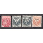 Eritrea - 1916 - Croce Rossa, serie n° 41/44 con ottima centratura. Cert.: Biondi. Cat. € 1.000 (**)