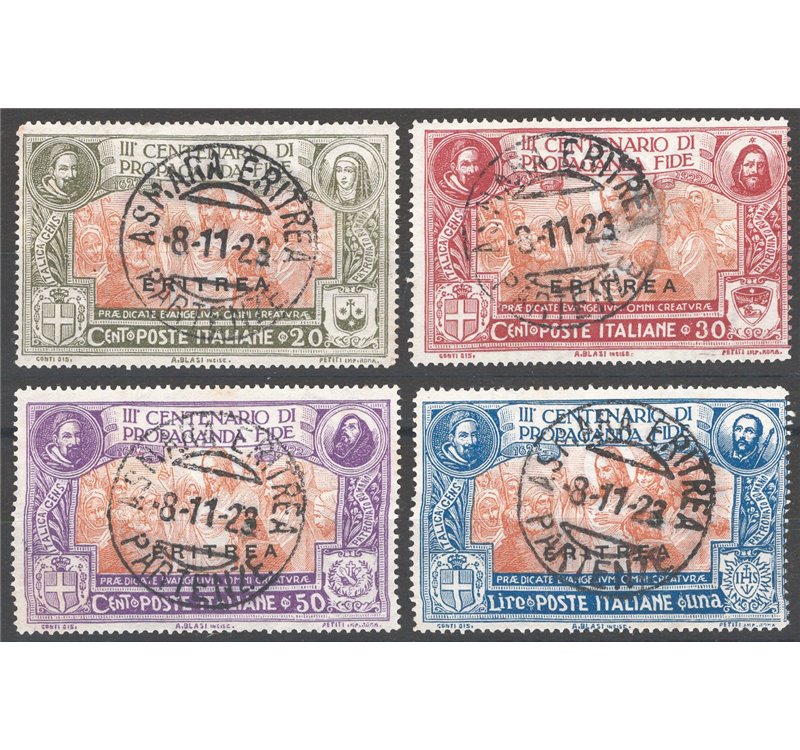 Eritrea - 1923 - Propaganda Fide, serie n° 61/64. Cert.: IC. Cat. € 400 (U)