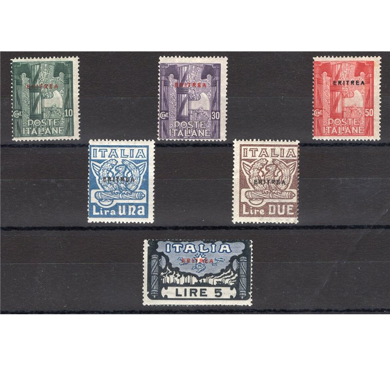 Eritrea - 1923 - Marcia su Roma, serie n° 65/70. Cert.: IC. Cat. € 350 (**)