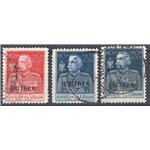 Eritrea - 1925/26 - Giubileo dent. 11, serie n° 96/98. Cat. € 111 (U)