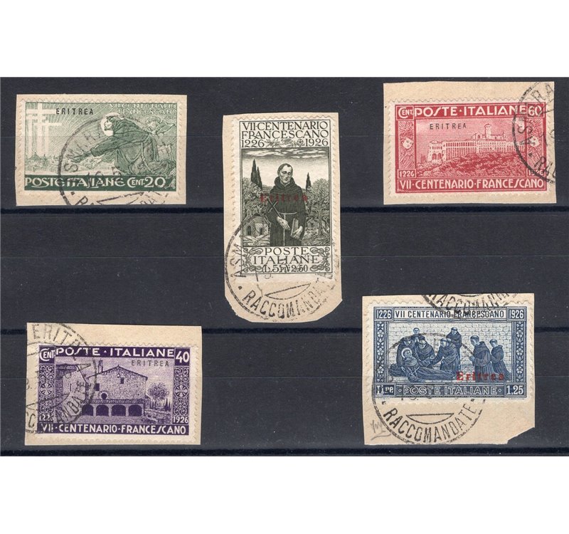Eritrea - 1926 - S. Francesco, serie n° 102/6. Cat. € 240 (Fr)
