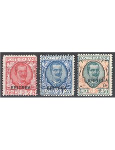 Eritrea - 1926 - Floreale soprast., serie n° 113/15. Cert.: Biondi. Cat. € 1.650 (**)