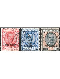 Eritrea - 1926 - Floreale soprast., serie n° 113/15. Cert.: Biondi. Cat. € 220 (U)