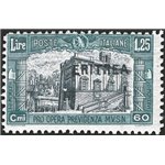 Eritrea - 1927 - Milizia I 1,25 £ ardesia e nero con soprast. fortemente spostata in alto non emesso, n° 118Aa. Cert.: Biondi. C