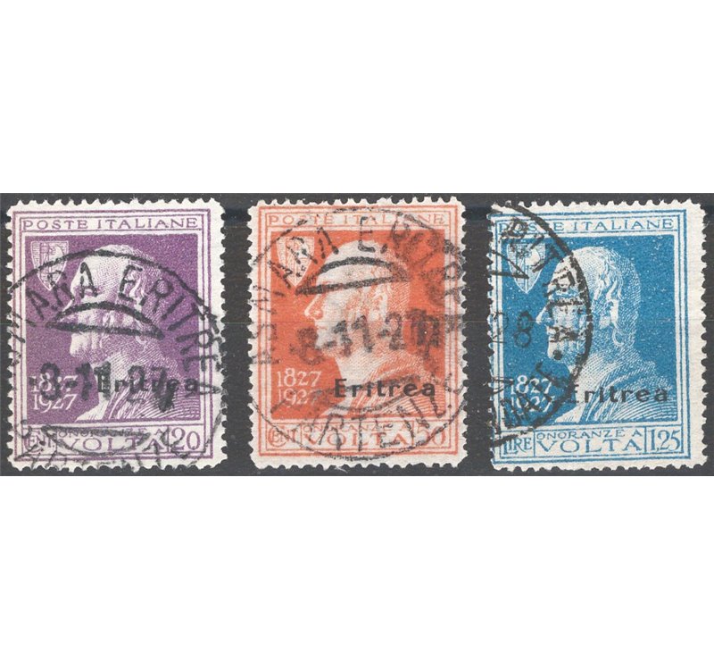 Eritrea - 1927 - Volta, serie n° 120/22. Cat. € 180 (U)