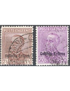 Eritrea - 1928/29 - Soprast., serie n° 142/43. Cat. € 200 (U)