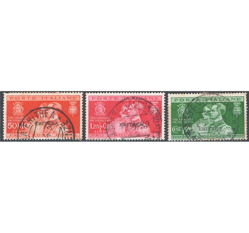 Eritrea - 1930 - Nozze del principe, n° 152/54. Cat. € 50 (U)