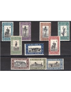 Eritrea - 1930 - Soggetti Africani, serie n° 155/64. Cert.: IC. Cat. € 280 (*)