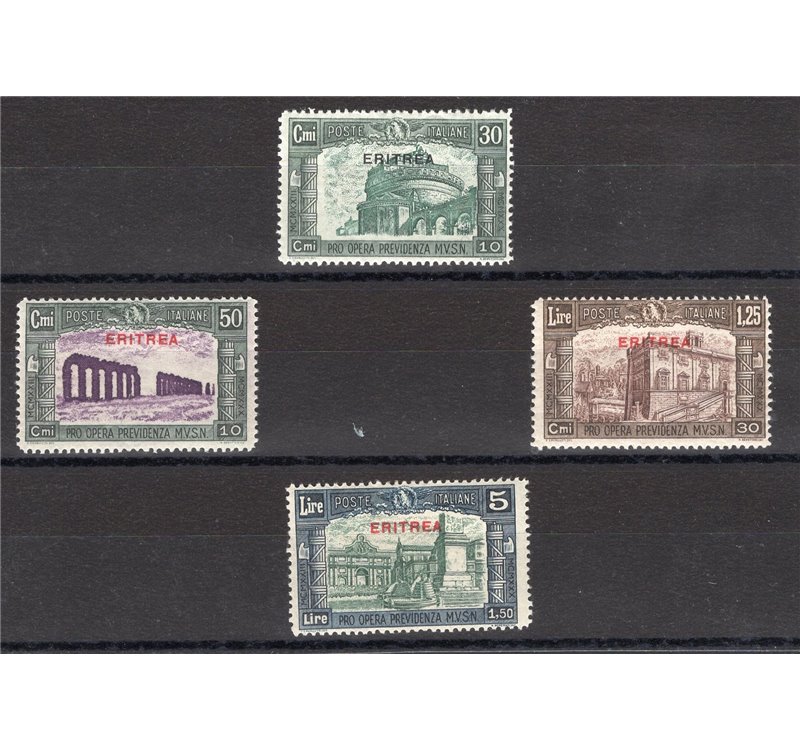 Eritrea - 1930 - Milizia III, serie n° 170/73. Cert.: IC. Cat. € 440 (*)