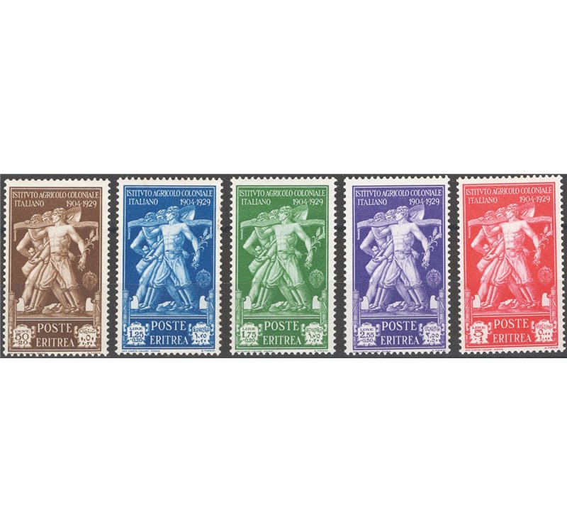 Eritrea - 1930 - Istituto Agricolo, serie n° 174/78. Cat. € 66 (*)