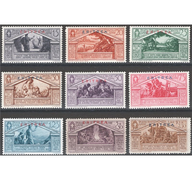 Eritrea - 1930 - Virgilio, serie n° 179/87. Cat. € 75 (**)