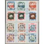 Eritrea - 1934 - Mostra Coloniale, serie n° 220/25 + P.A. 1/6 su due cartoncini. Cat. € 450 (U/Fr)