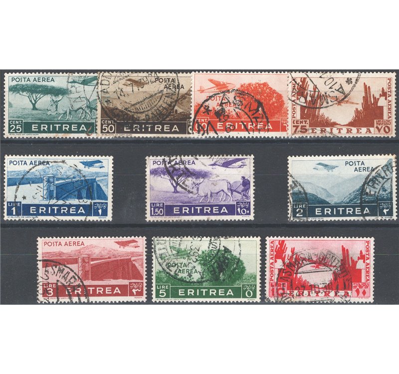Eritrea - 1934 - P.A. Soggetti africani, serie n° 17/26. Cat. € 120 (U)