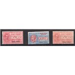 Eritrea - 1907/21 - Espressi soprast., serie n° 1/3. Cert.: IC. Cat. € 875 (**)
