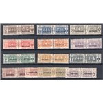 Eritrea - 1917/24 - Pacchi postali soprast. con caratteri grandi, serie n° 9/21. Cert.: IC. Cat. € 1.500 (*)