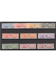 Eritrea - 1927/37 - Pacchi postali soprast., serie n° 23/32. Firm.: AD - ED. Cert.: Biondi. Cat. € 10.500 (**)