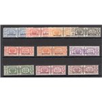 Eritrea - 1927/37 - Pacchi postali soprast., serie n° 23/32. Firm.: AD - ED. Cert.: Biondi. Cat. € 10.500 (**)