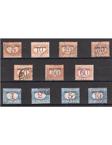 Eritrea - 1903 - Segnatasse soprast., serie n° 1/11. Cert.: IC. Cat. € 2.450 (U)