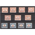 Eritrea - 1920/26 - Segnatasse soprast. in basso, serie n° 14/24. Cert.: Biondi. Cat. € 6.000 (*)
