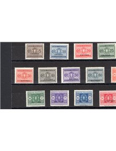 Eritrea - 1934 - Segnatasse soprast., serie n° 26/38. Firm.: ED. Cert.: Biondi. Cat. € 650 (**)