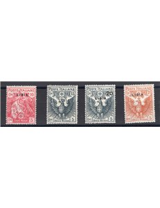 Libia - 1915/16 - Croce Rossa, serie n° 13/16 con ottima centratura. Cert.: Biondi. Cat. € 1.000 (**)