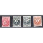 Libia - 1915/16 - Croce Rossa, serie n° 13/16 con ottima centratura. Cert.: Biondi. Cat. € 1.000 (**)