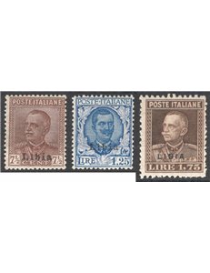 Libia - 1928/29 - Soprast., serie n° 78/80. Cert.: IC. Cat. € 600 (**)