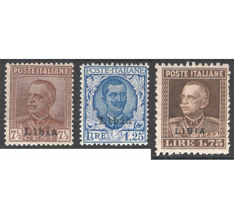 Libia - 1928/29 - Soprast., serie n° 78/80. Cert.: IC. Cat. € 600 (**)