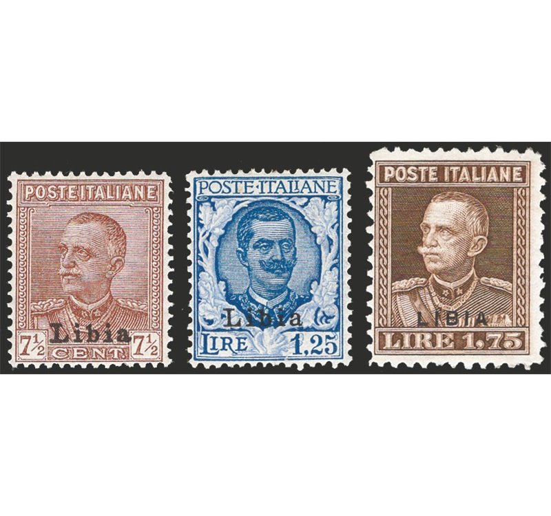 Libia - 1928/29 - Soprast., serie n° 78/80. Cat. € 600 (**)