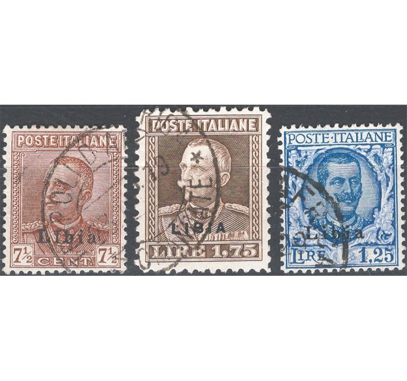 Libia - 1928/29 - Soprast., serie n° 78/80. Cat. € 150 (U)